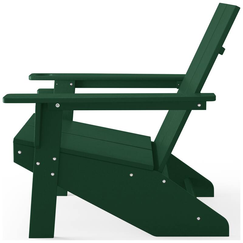 Coastin Modern Poly Adirondack Chair (Set of 4), Black