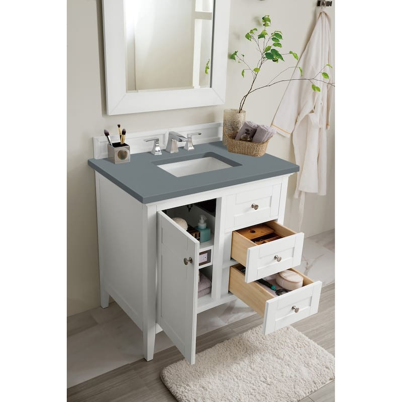 James Martin Vanities Palisades 36" Single Vanity, Bright White