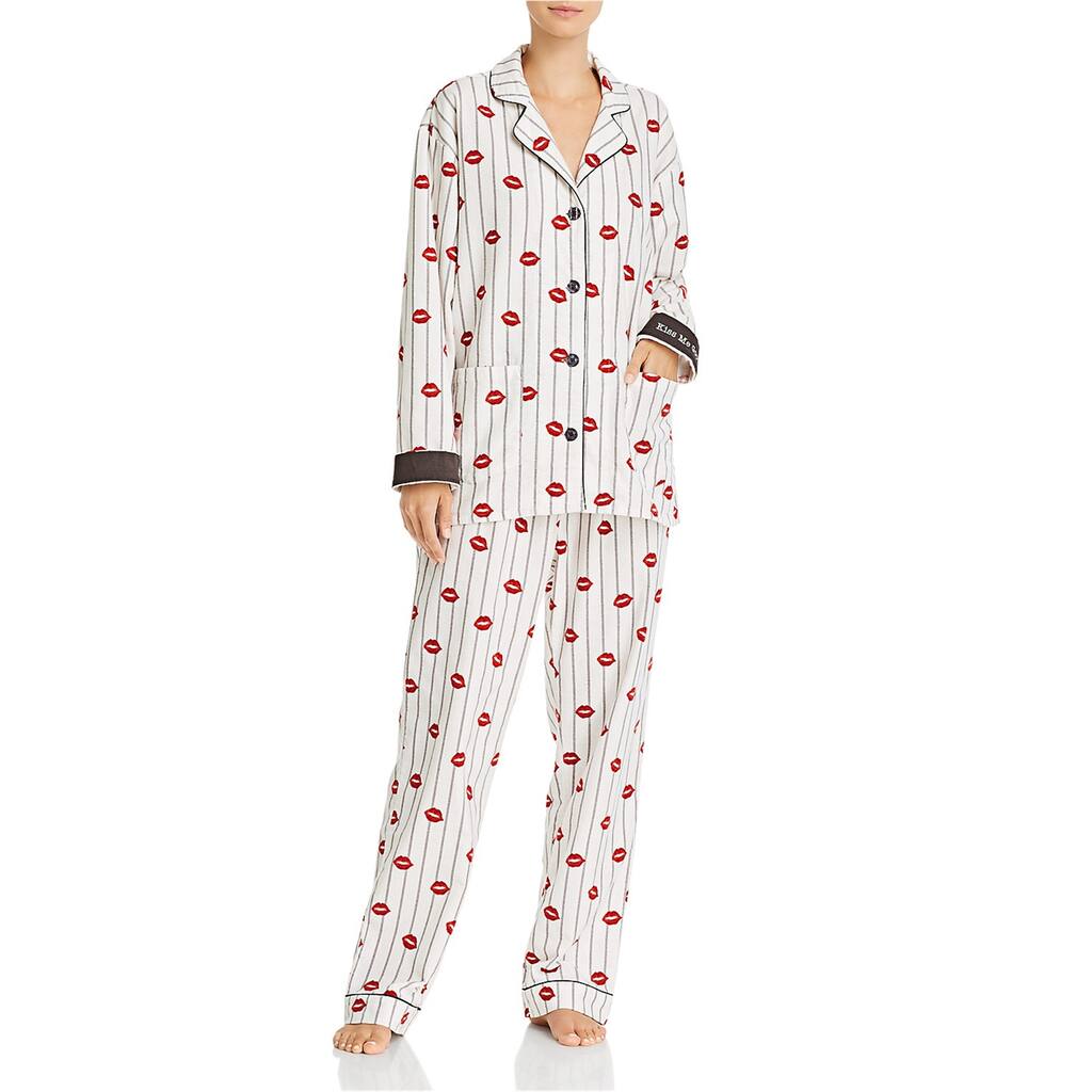 P.J. Salvage Womens Kiss Me Goodnight 2Pc Pajama Set,, Off-White, X-Small