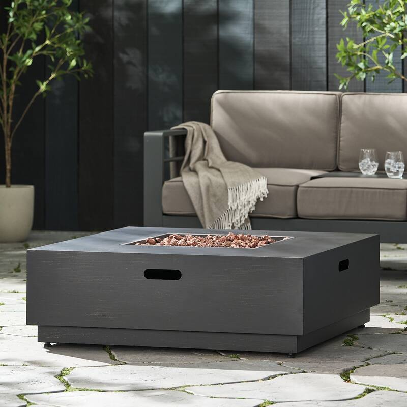 39 in. W x 39 in. D x 13 in. H Square Propane Burning Outdoor Fire Pit
