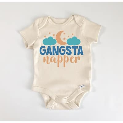 Gangster Napper Blue - Baby Boy Girl Clothes Infant Bodysuit Funny Cute Newborn
