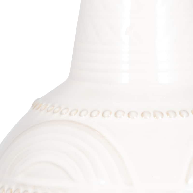 Sagebrook Home Ceramic 28" Bottle Table Lamp, Metal Base, Linen Shade, Stylish Lighting - 16" x 16" x 28"