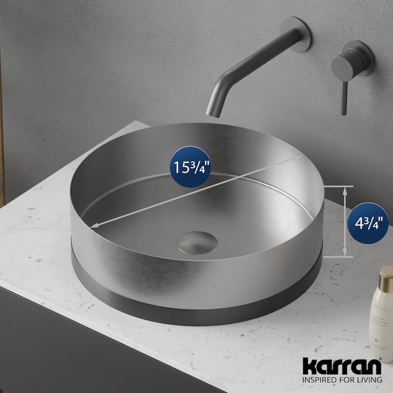 Karran Cinox Stainless Steel Round Vessel Sink