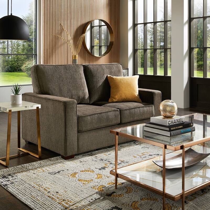 Roros Fabric Upholstered Square Arm Loveseat by iNSPIRE Q Classic