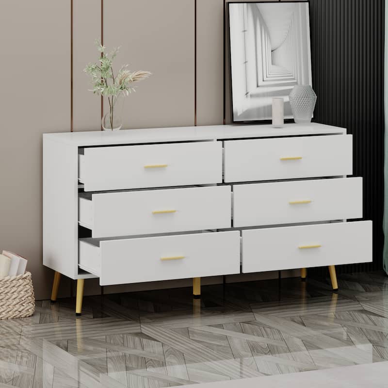 Kerrogee Modern 6-Drawer Storage Chest Dresser Drawer Organizers