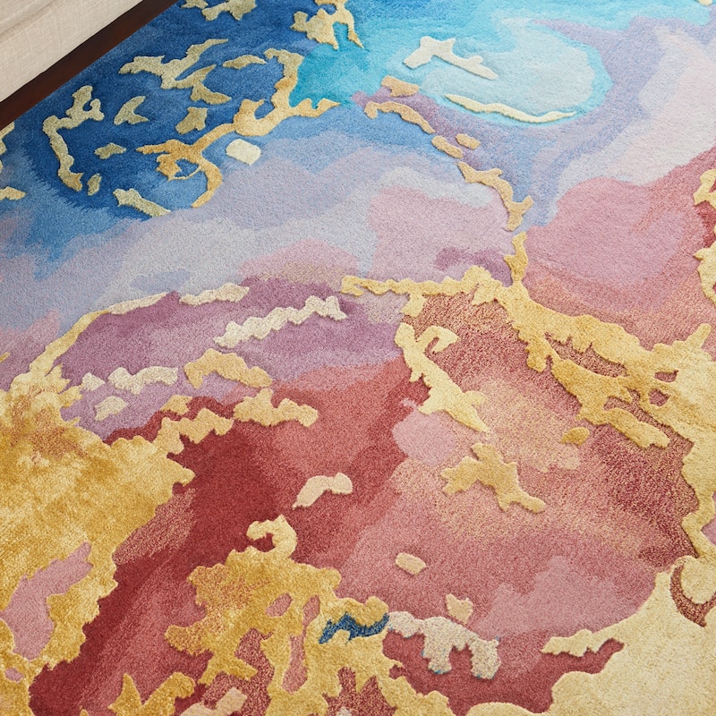 Nourison Prismatic Radiant Carved Modern Abstract Area Rug