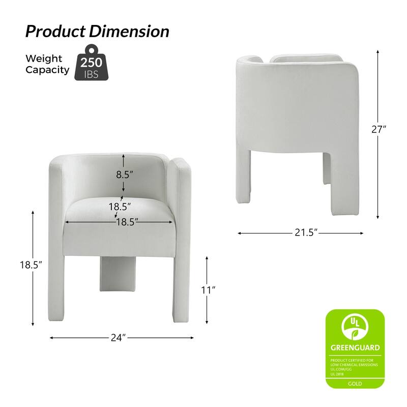 Eugen Modern Low Back Dining Chair with Three-legged Design Set Of 4 By HULALA HOME