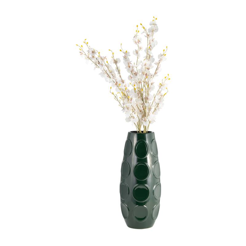 Sagebrook Home Stoneware Circle Embossed Vase