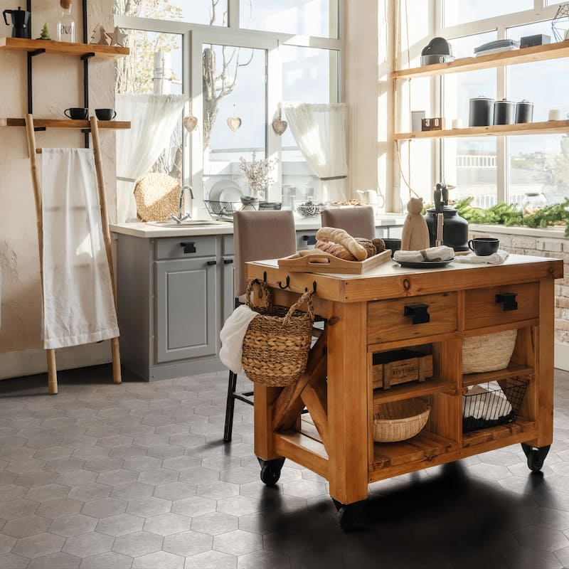 Merola Tile Traffic Hex Grey 8-5/8" x 9-7/8" Porcelain Floor and Wall Tile