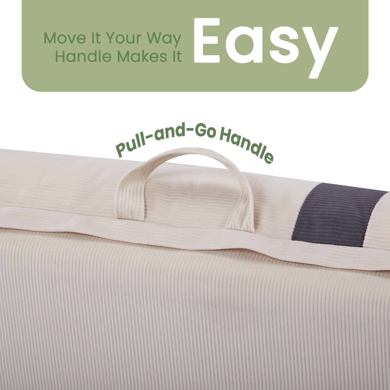 Floor Sofa Bed with 6-Position Adjustable, Sleeper Sofa with 5-Second Foldable, Upholstered Bean Bag Base & Pillow