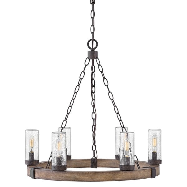 slide 2 of 10, Hinkley Lighting Sawyer 12v 21w 6 Light 24" Wide Open Air LED Outdoor Sequoia