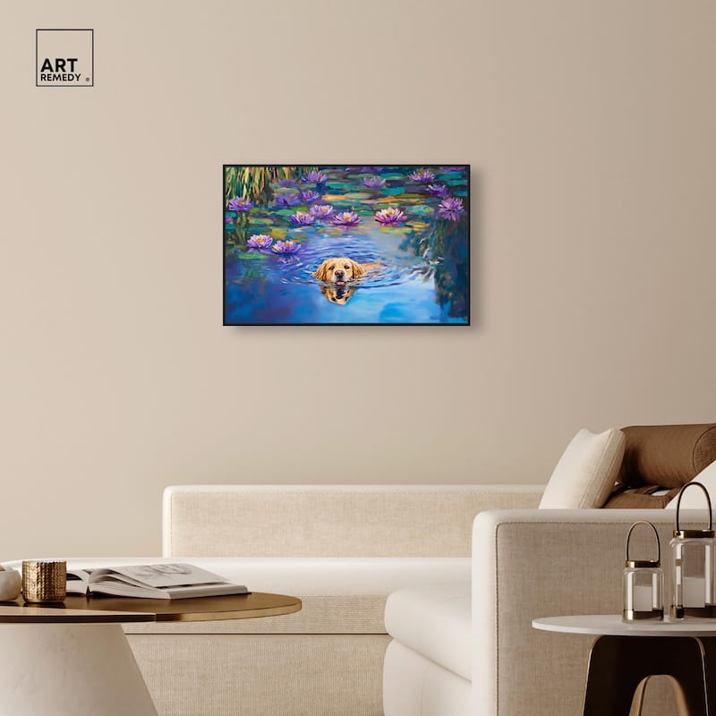 Watery Wag I Canvas by Art Remedy