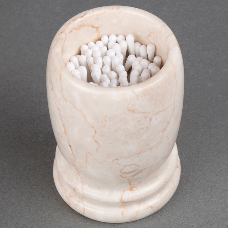 Creative Home Double Rings Collection Champagne Marble Tumbler, Toothbrush Holder, Makeup Brush Organizer - Beige