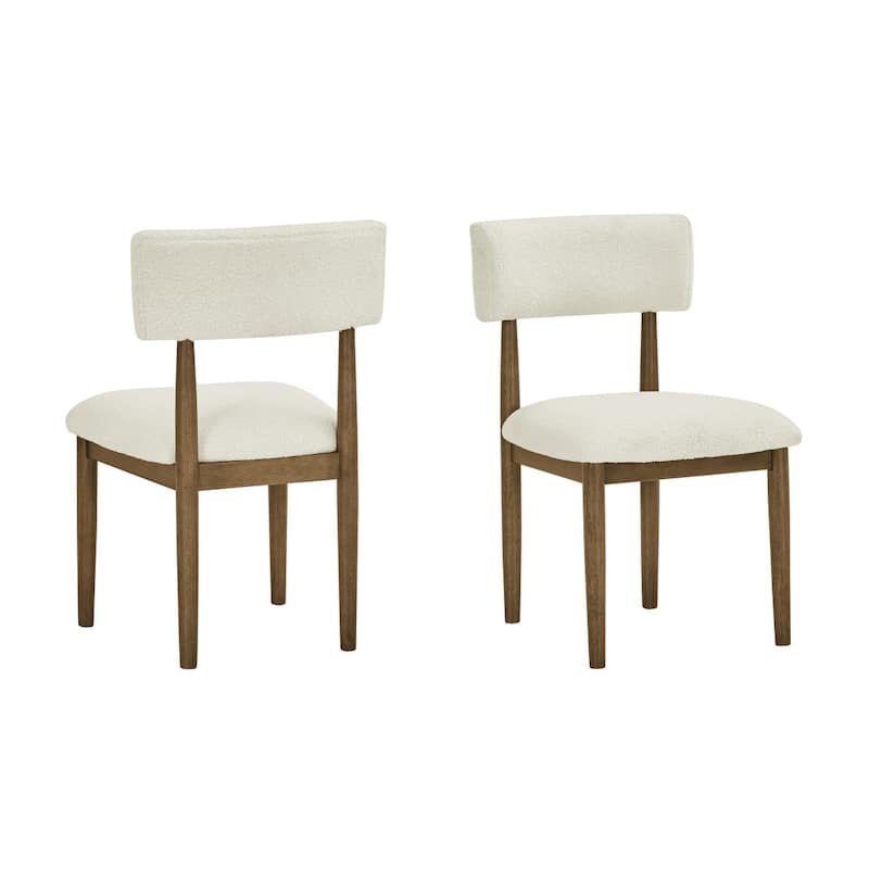 Modern Minimalist Boucle Upholstered Dining Chairs, Set of 2