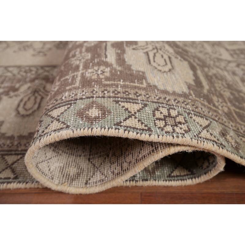 Distressed Tabriz Vintage Persian Rug Hand-Knotted Wool Carpet - 9'9" x 12'3"