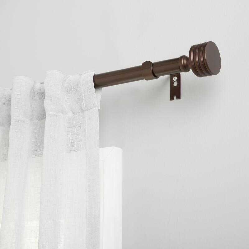 ATI Home Lucero 1" Adjustable Window Curtain Rod and Finial Set - 36-72 - Oil Rubbed Bronze