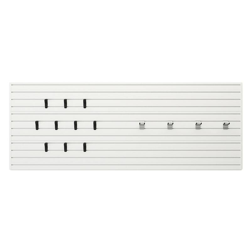 15 Piece Slatwall Panel, Hook Storage Set - White