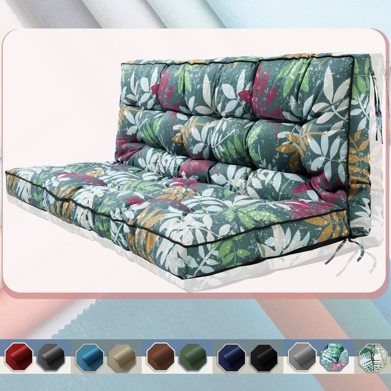 Porch Swing Replacement Cushion, 55in Outdoor Bench Cushions with Backrest Thicken 4"