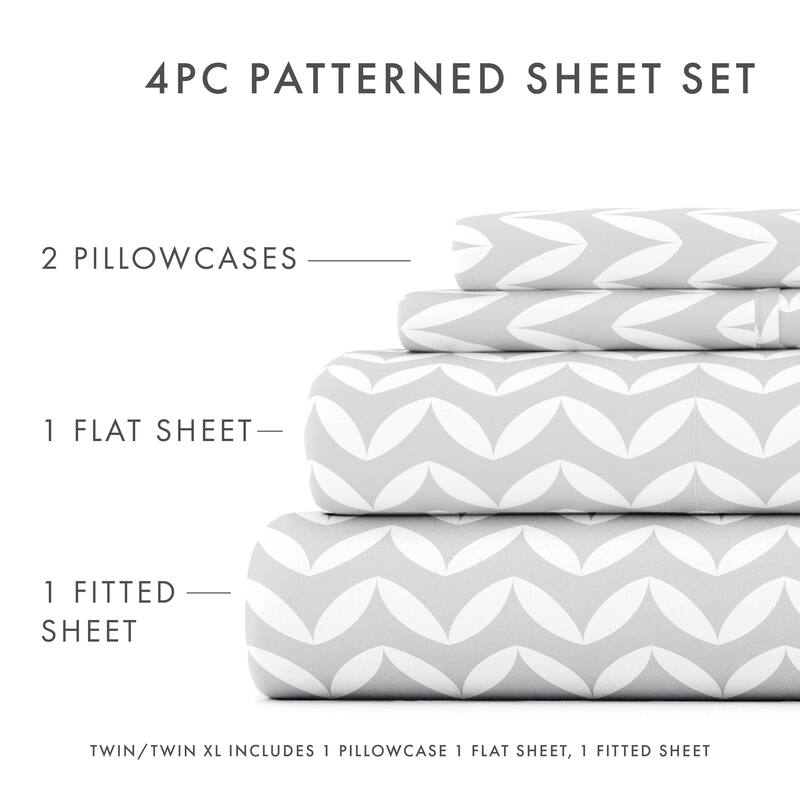Becky Cameron Ultra Soft Printed 4 Piece Deep Pocket Bed Sheet Set