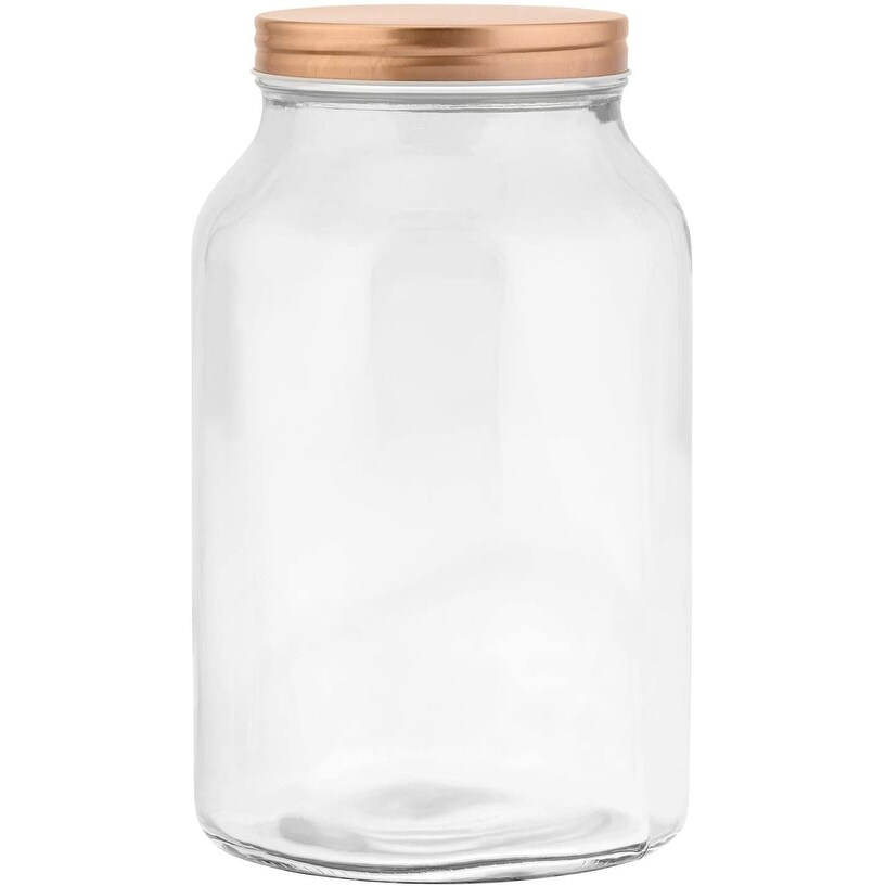 Amici Home Branson Glass Storage Jar, 132 Fluid Ounces, Clear with Copper  Lid - Cooper/Clear