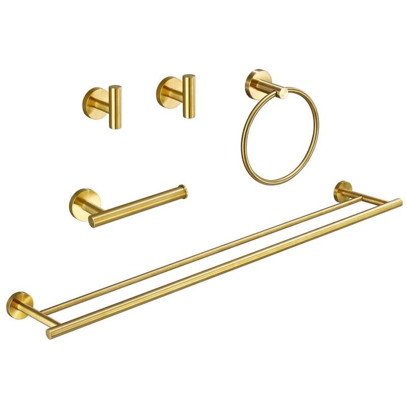 5 Piece Stainless Steel Bathroom Towel Rack Set Wall Mount