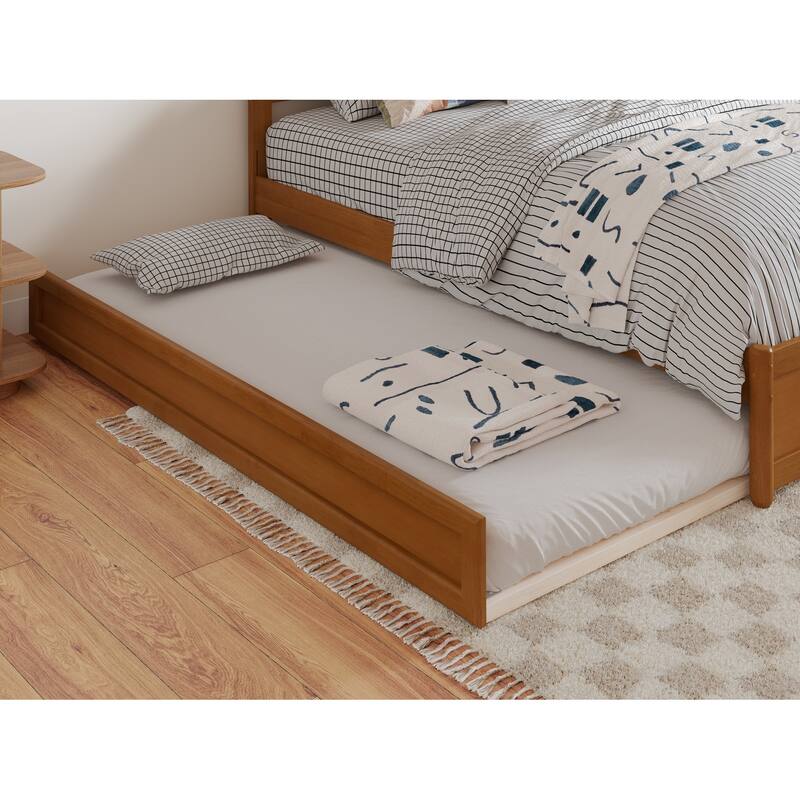 Malta Platform Bed with Panel Footboard and Twin Trundle