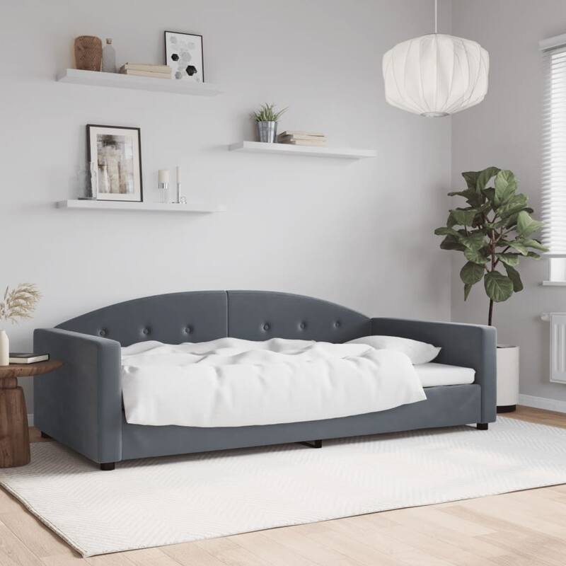 vidaXL Daybed with Trundle without Mattress Dark Gray 39.4"x74.8" - Dark gray (1)