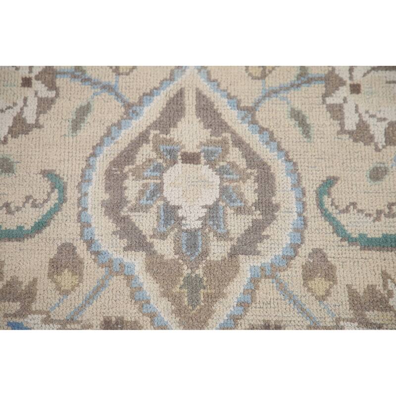 Hand Knotted Oriental 100% Wool Carpet Traditional Floral Beige & Ivories Tabriz Area Rug - 12' 8'' X 9' 8''