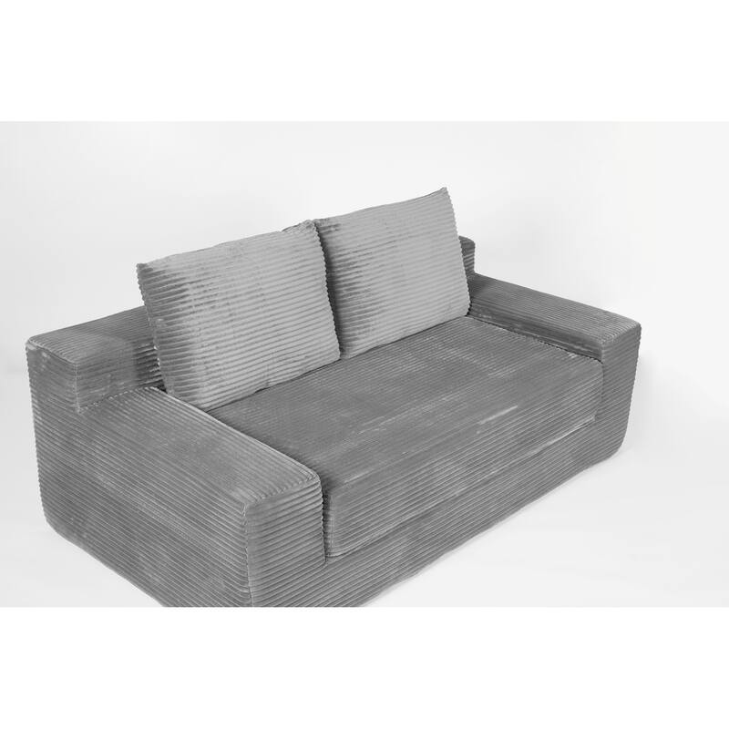 Loveseat Sofa, Comfortable Deep Seat Sofa Bed, Modern Small Corduroy Couch for Living Room Bedroom