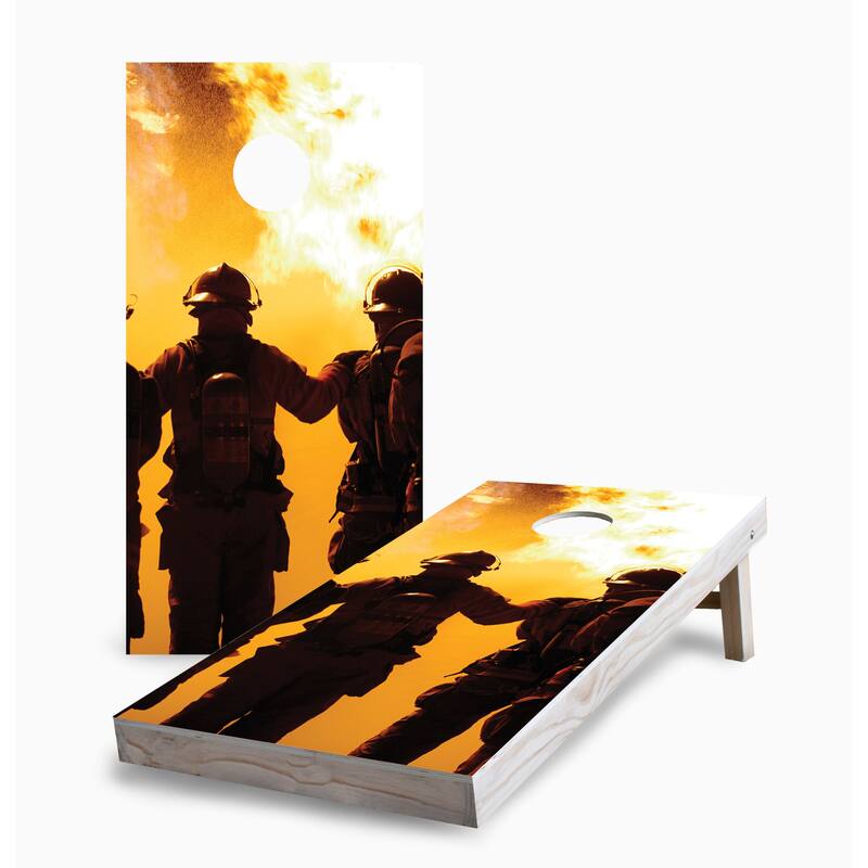 Firefighters Corn Hole Board Set with Carry Case - 16 Years and Up