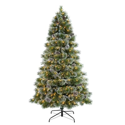 Puleo International 7 ft. Pre-Lit Springfield Fir Artificial Christmas Tree