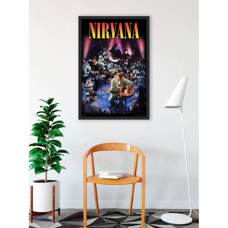 Nirvana - Unplugged Framed Art Poster - 24 x 36 Inch