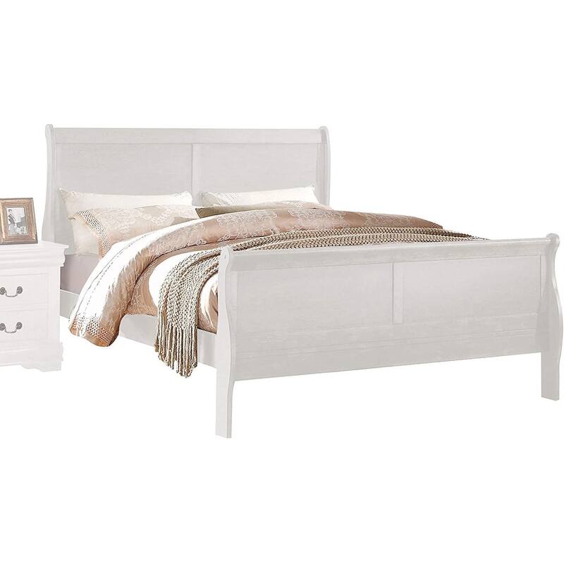 Transitional Solid Wood Bed with KD Headboard and Footboard