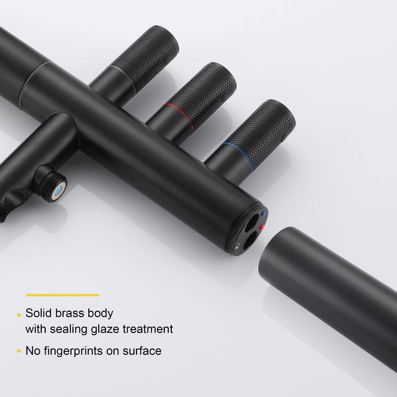 Freestanding Floor Mount 3-Handle Bath Tub Filler Faucet with Handheld Shower