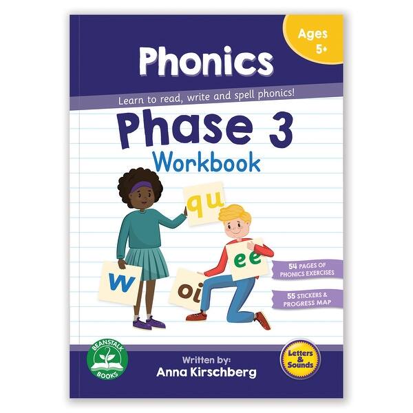 slide 2 of 4, Phase 3 Phonics Educational Learning Workbook - White