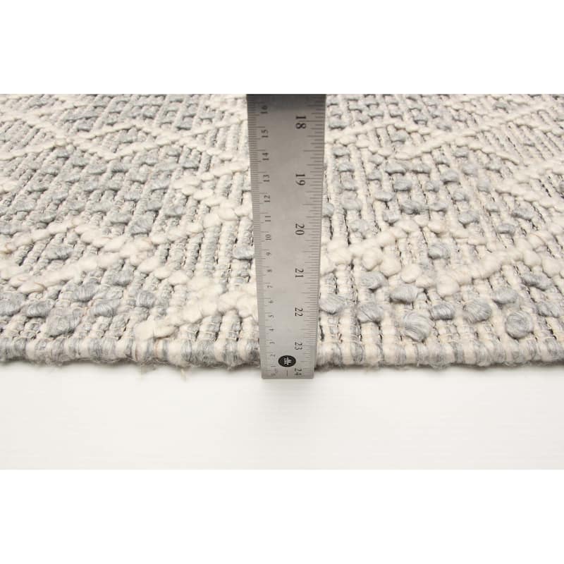 ECARPETGALLERY Braid weave Sienna Grey Wool Rug - 5'3 x 7'9