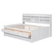 preview thumbnail 10 of 13, White Full Size Wooden Captain Bed with Bookshelves, Drawers, and Trundle