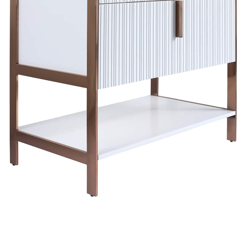 Fine Fixtures Serenity Modern Bathroom Vanity with Black Gel Acrylic Top