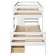 preview thumbnail 13 of 13, Grey Pine Wood Twin over Twin Loft Bunk Bed with Drawers and Ladder,Kids Bed Design
