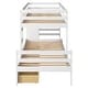 preview thumbnail 13 of 28, Twin over Twin Wooden Loft Bunk Bed with Built-In Ladder and Drawers,Modern Cabin Design