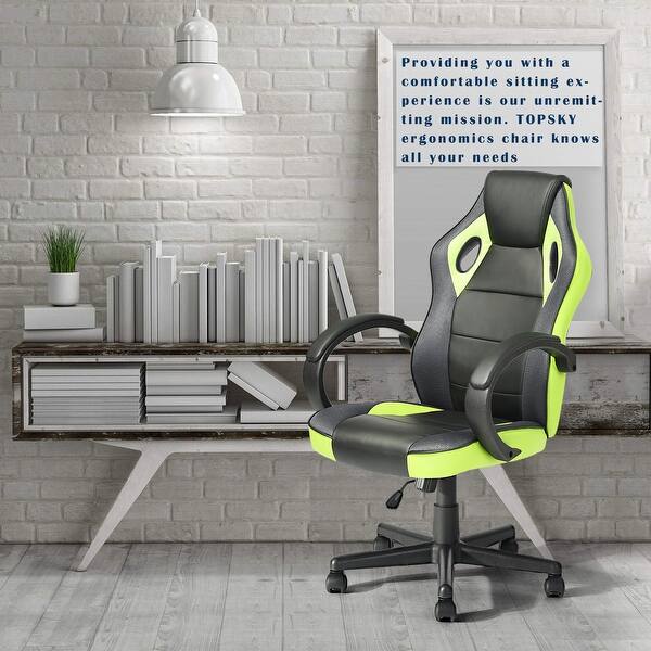 Modern Gaming Chair PU Leather Executive PC Computer Chair Height Adjustable Swivel Office Chair