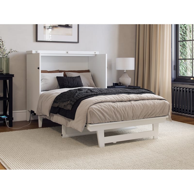 Santa Fe Murphy Bed Chest with Mattress and Built-in Charger
