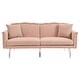 preview thumbnail 53 of 115, Velvet Loveseat Sofa Bed with 2 Pillows, Mid Century 2-Seat Couches Convertible Sofa Bed for Living Room, Bedroom,Office