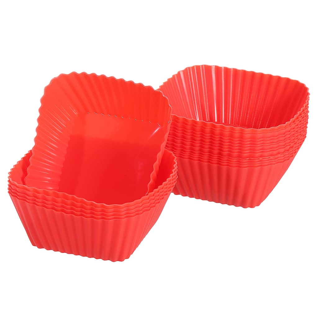 Silicone Cupcake Baking Cups, 2.8" Square Muffins Liners