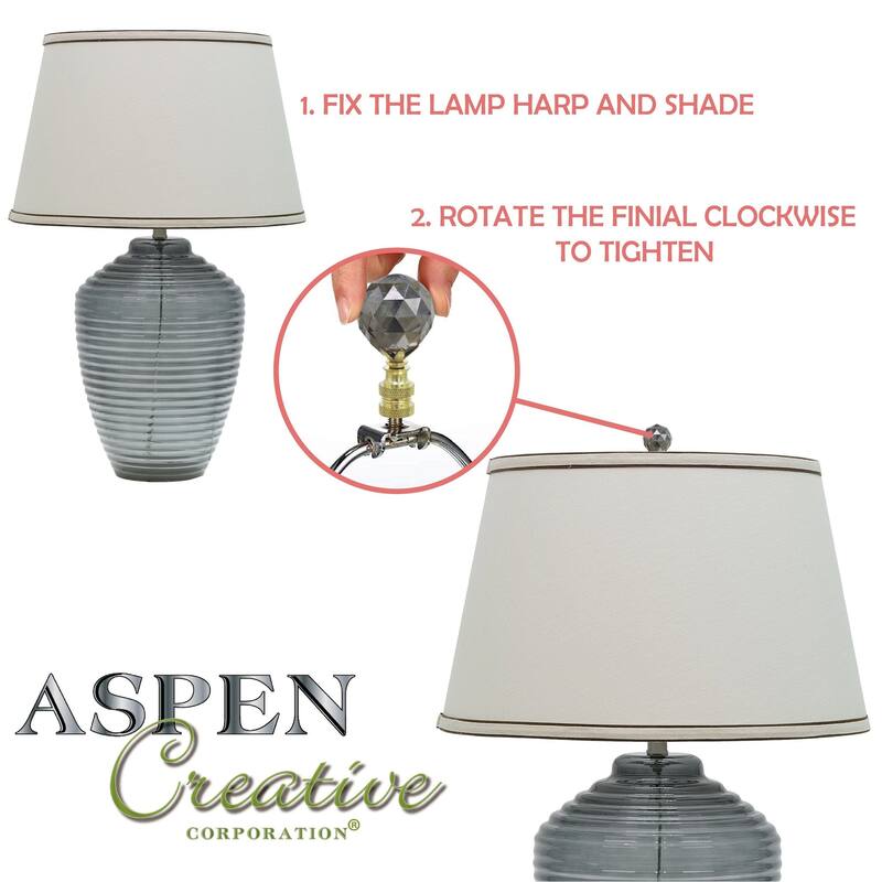 Aspen Creative 1 Pack Blue Glass Lamp Finial in Solid Brass Finish, 2 1/2" Tall - BLUE & WHITE