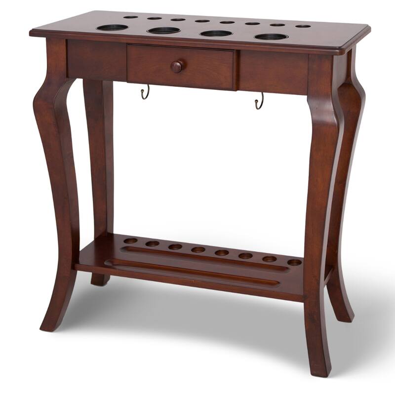 Hathaway Deluxe 30-in Floor Billiard Cue Rack Walnut Finish - Brown
