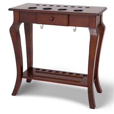 Hathaway Deluxe 30-in Floor Billiard Cue Rack Walnut Finish