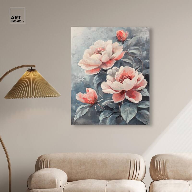 Blush Peony Canvas by Art Remedy, Gallery Wrapped