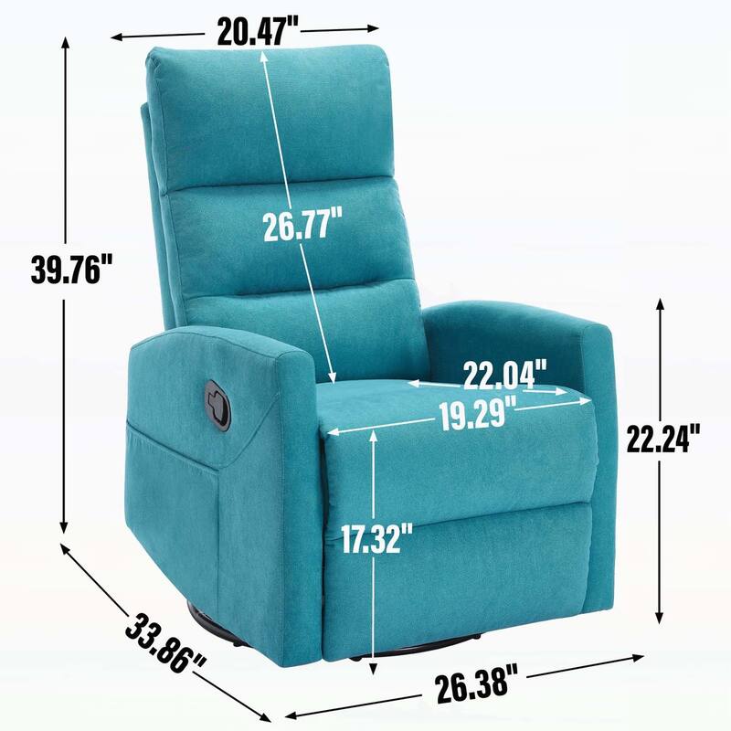 Manual Recliner Chair with Rocker and Swivel,for Living Room Comfort and Relaxation