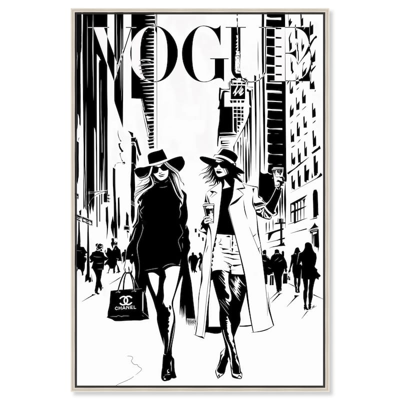 Shopping Gals Cover Canvas by Art Remedy - Silver - 30" x 45"